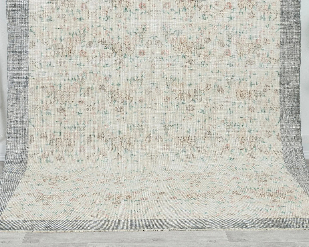 Multicolor Turkish Oushak Rug 6'7" x 9'10" Hand-Knotted | No. VR96727