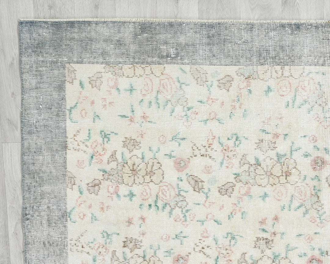 Multicolor Turkish Oushak Rug 6'7" x 9'10" Hand-Knotted | No. VR96727