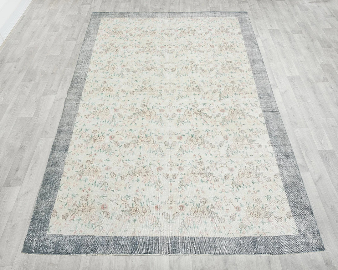 Multicolor Turkish Oushak Rug 6'7" x 9'10" Hand-Knotted | No. VR96727