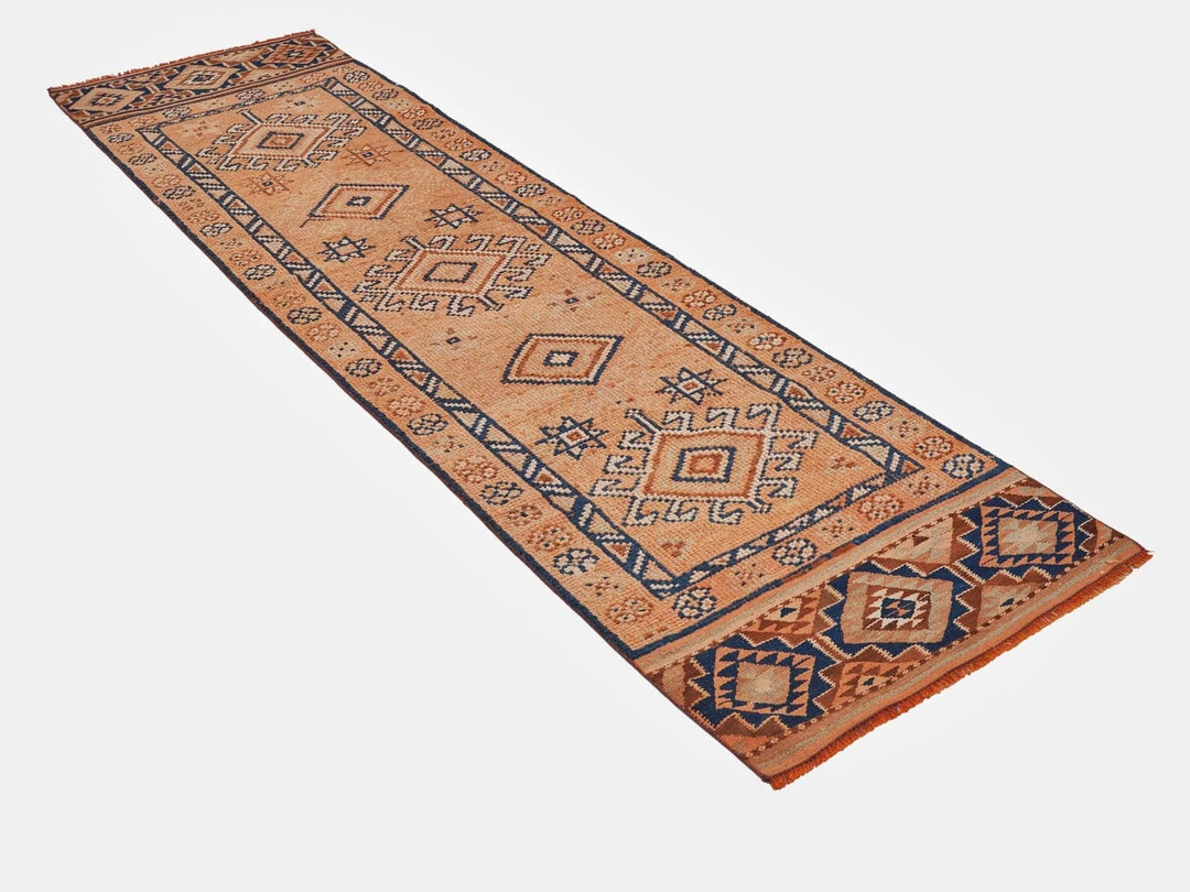 Multicolor Turkish Oushak Rug 2'6" x 9'10" Hand-Knotted | No. VR96791
