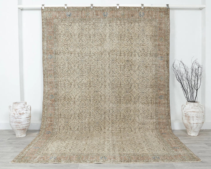 Multicolor Turkish Oushak Rug 6' 4" x 10' 2" Hand-Knotted | No. VR96842
