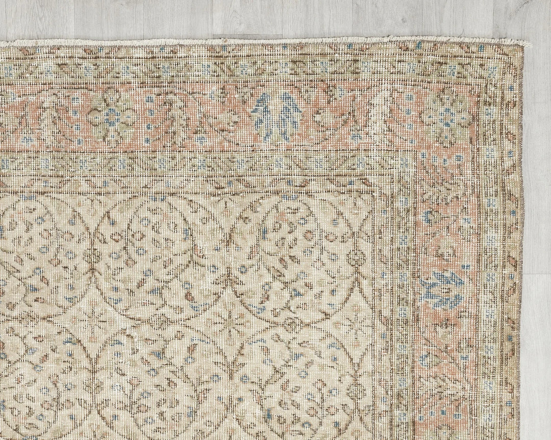 Multicolor Turkish Oushak Rug 6' 4" x 10' 2" Hand-Knotted | No. VR96842