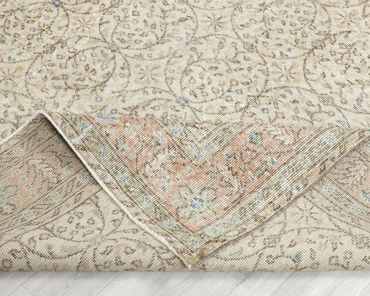 Multicolor Turkish Oushak Rug 6' 4" x 10' 2" Hand-Knotted | No. VR96842
