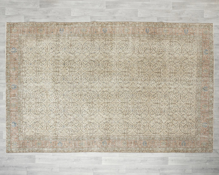 Multicolor Turkish Oushak Rug 6' 4" x 10' 2" Hand-Knotted | No. VR96842