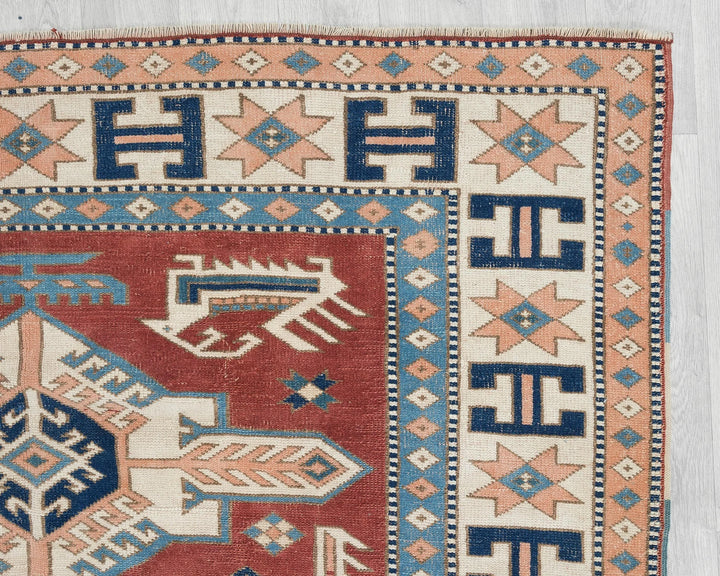 Red Turkish Oushak Rug 5'5" x 7' Hand-Knotted | No. VR96845