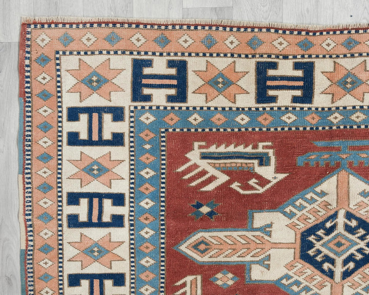 Red Turkish Oushak Rug 5'5" x 7' Hand-Knotted | No. VR96845