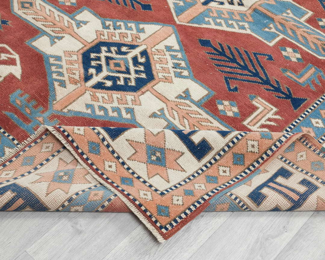 Red Turkish Oushak Rug 5'5" x 7' Hand-Knotted | No. VR96845