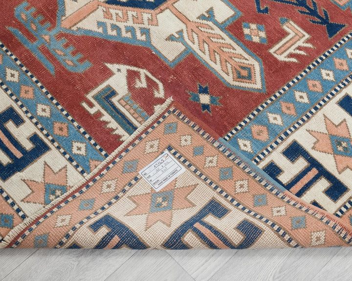 Red Turkish Oushak Rug 5'5" x 7' Hand-Knotted | No. VR96845