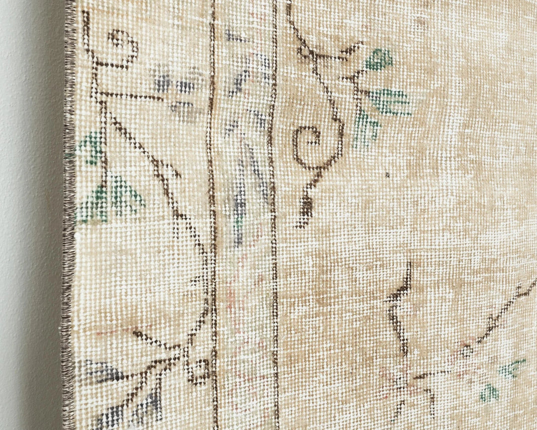 Beige Turkish Oushak Rug 6' x 8' 6" Hand-Knotted | No. VR97045