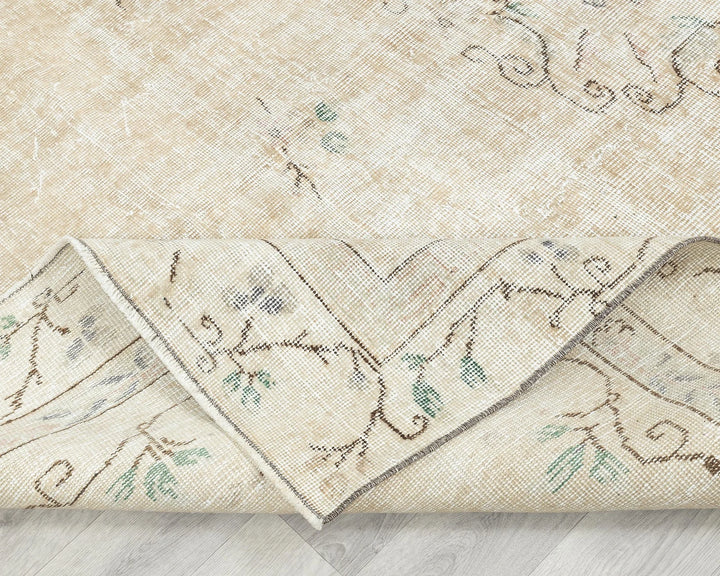 Beige Turkish Oushak Rug 6' x 8' 6" Hand-Knotted | No. VR97045