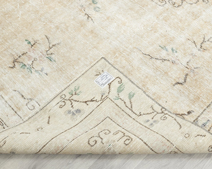 Beige Turkish Oushak Rug 6' x 8' 6" Hand-Knotted | No. VR97045
