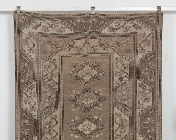 Beige Turkish Oushak Rug 5' 1" x 7' 9" Hand-Knotted | No. VR97075