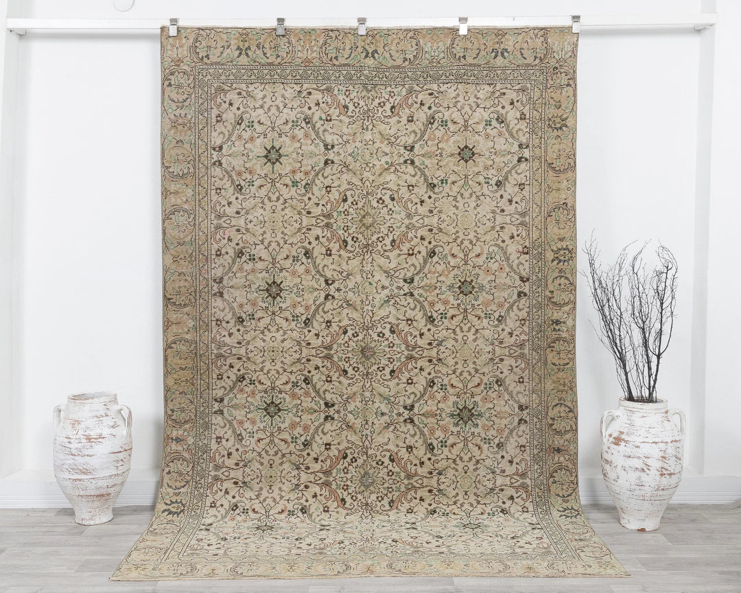 Multicolor Turkish Oushak Rug 5'10" x 8'10" Hand-Knotted | No. VR97139