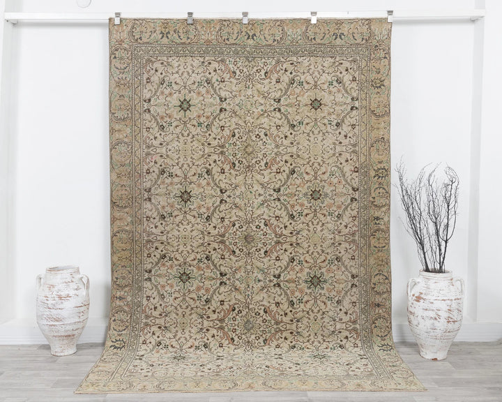 Multicolor Turkish Oushak Rug 5'10" x 8'10" Hand-Knotted | No. VR97139