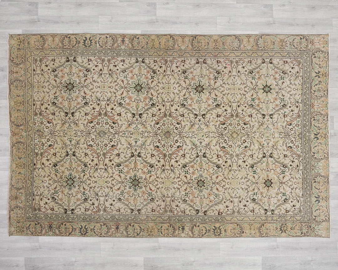Multicolor Turkish Oushak Rug 5'10" x 8'10" Hand-Knotted | No. VR97139