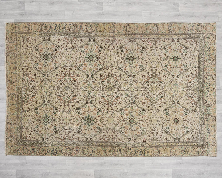Multicolor Turkish Oushak Rug 5'10" x 8'10" Hand-Knotted | No. VR97139
