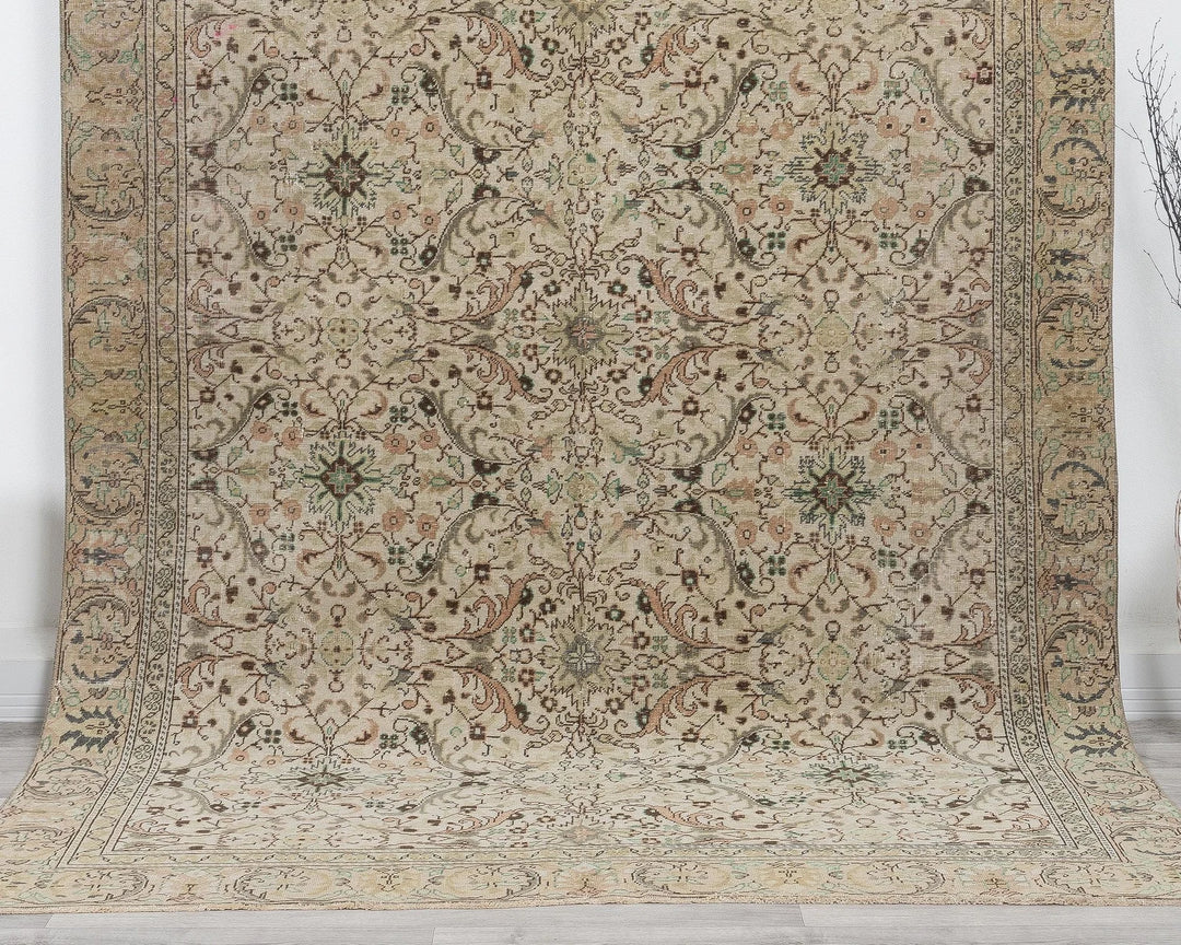 Multicolor Turkish Oushak Rug 5'10" x 8'10" Hand-Knotted | No. VR97139