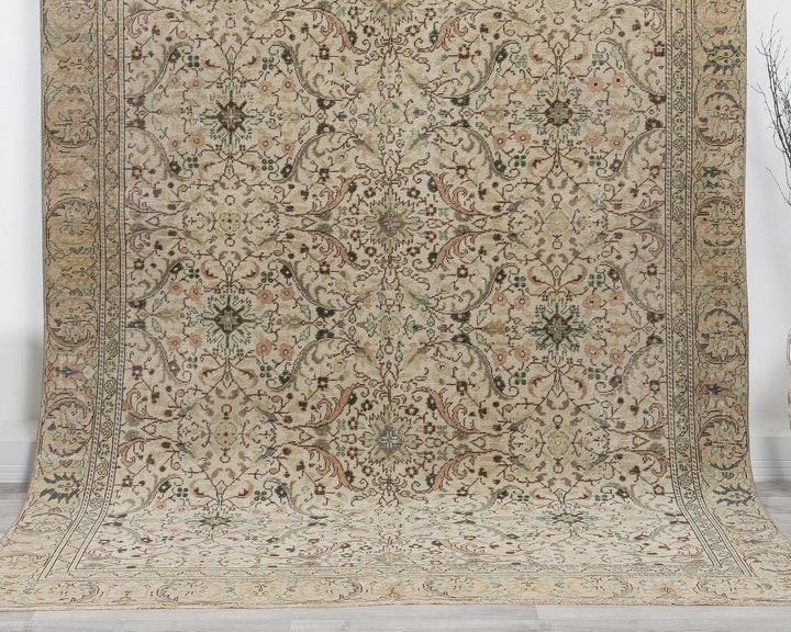 Multicolor Turkish Oushak Rug 5'10" x 8'10" Hand-Knotted | No. VR97139
