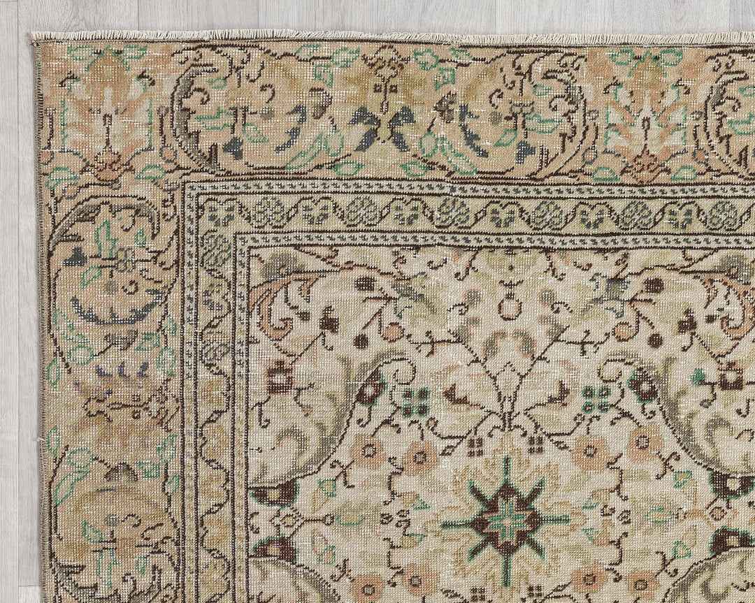 Multicolor Turkish Oushak Rug 5'10" x 8'10" Hand-Knotted | No. VR97139
