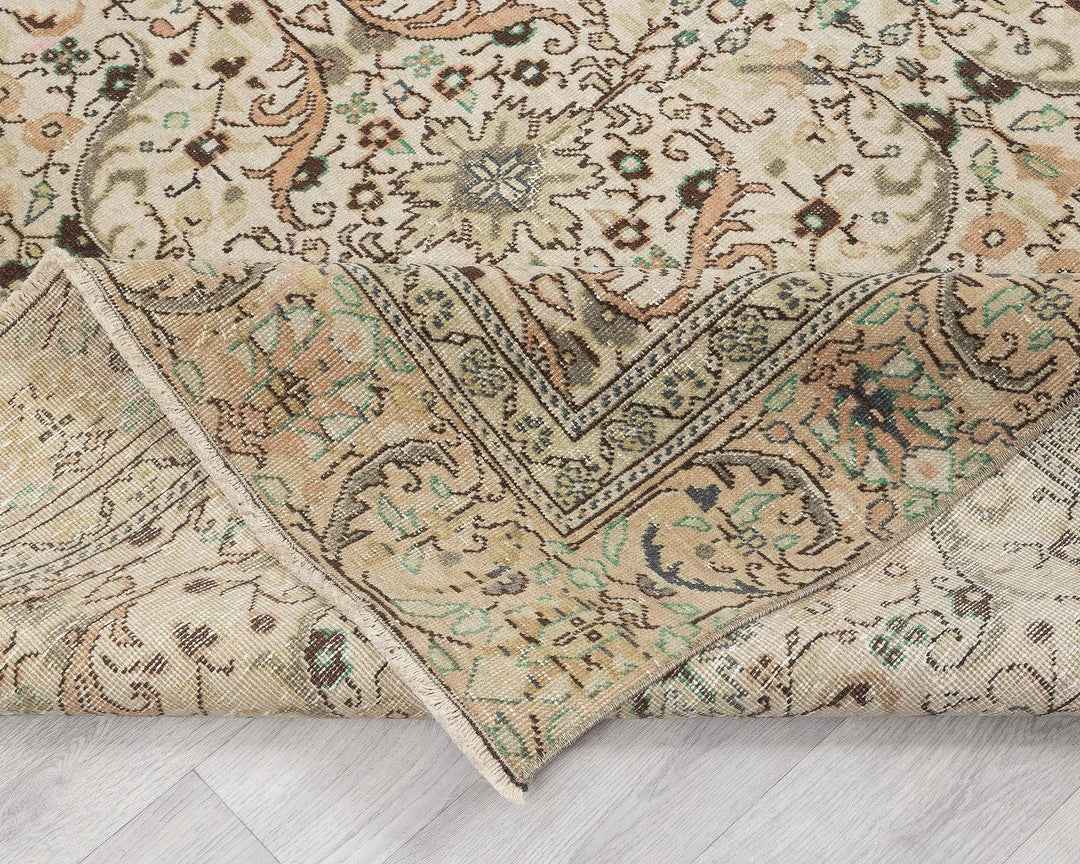 Multicolor Turkish Oushak Rug 5'10" x 8'10" Hand-Knotted | No. VR97139