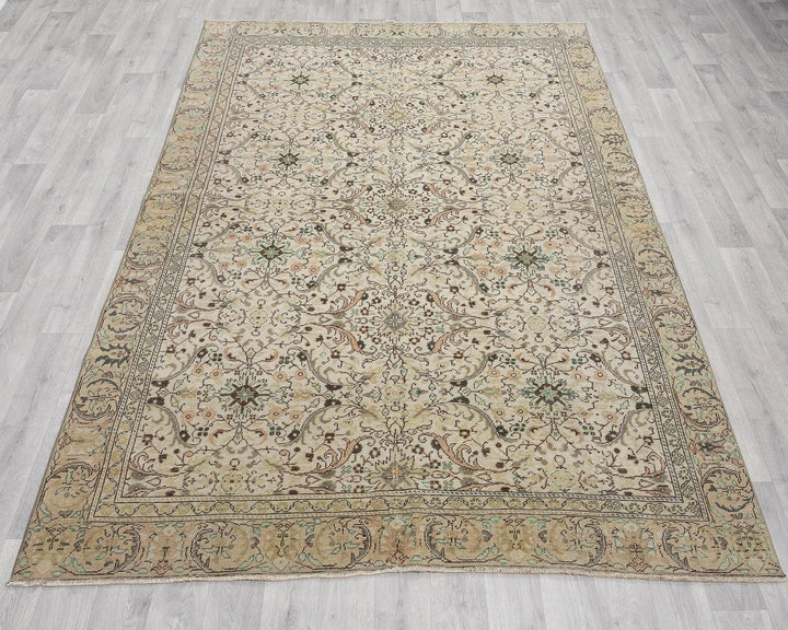 Multicolor Turkish Oushak Rug 5'10" x 8'10" Hand-Knotted | No. VR97139