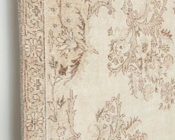 Beige Turkish Oushak Rug 6'8" x 10'7" Hand-Knotted | No. VR97161