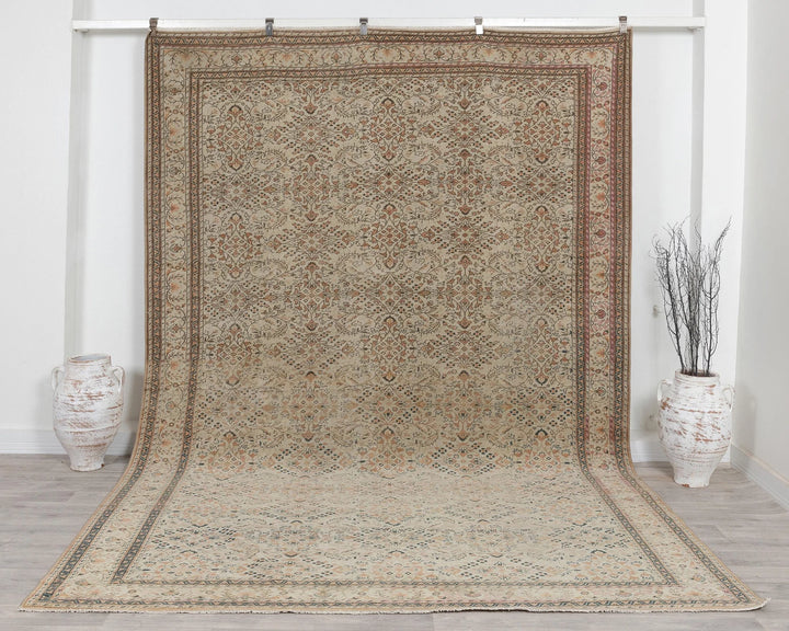 Multicolor Turkish Oushak Rug 7' 9" x 11' 1" Hand-Knotted | No. VR97332