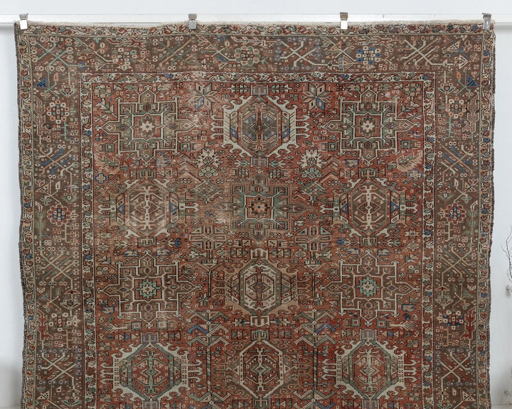 Multicolor Turkish Oushak Rug 7' 9" x 11' 2" Hand-Knotted detail