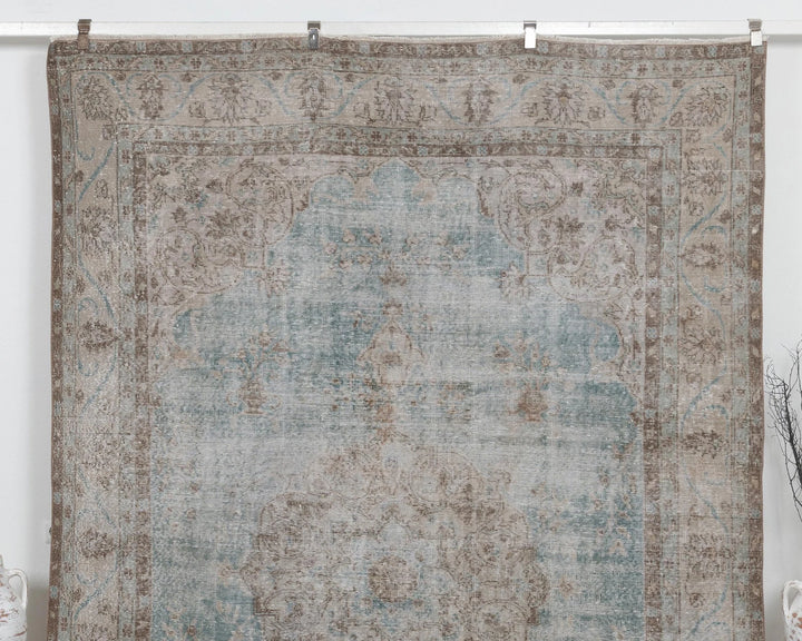 Blue Turkish Oushak Rug 7' 3" x 10' 8" Hand-Knotted | No. VR97695