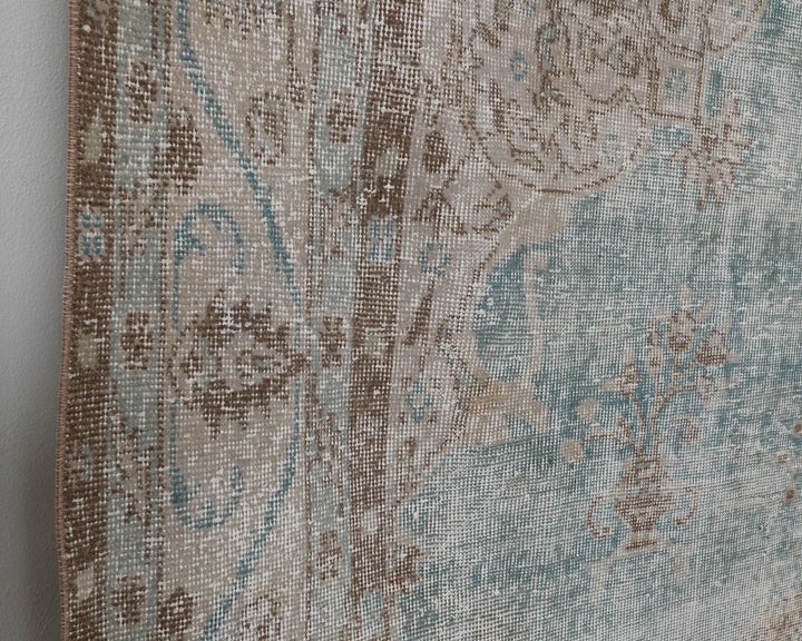 Blue Turkish Oushak Rug 7' 3" x 10' 8" Hand-Knotted | No. VR97695
