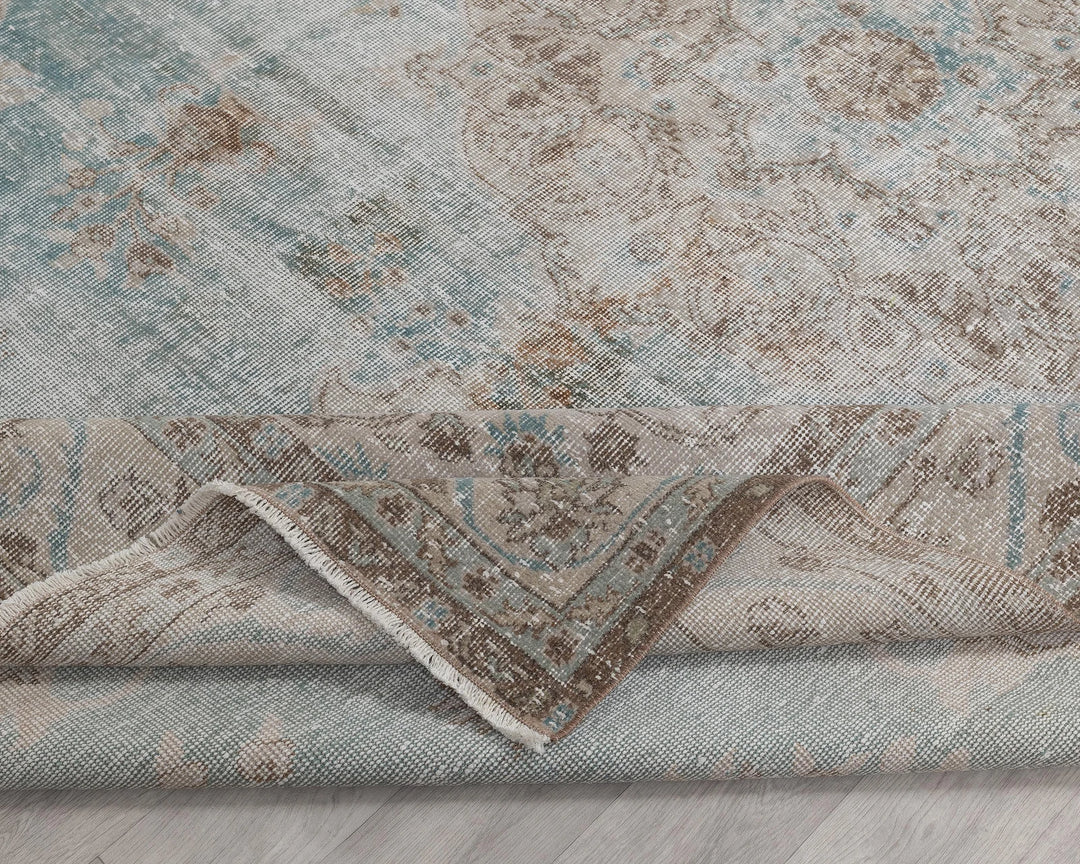 Blue Turkish Oushak Rug 7' 3" x 10' 8" Hand-Knotted | No. VR97695