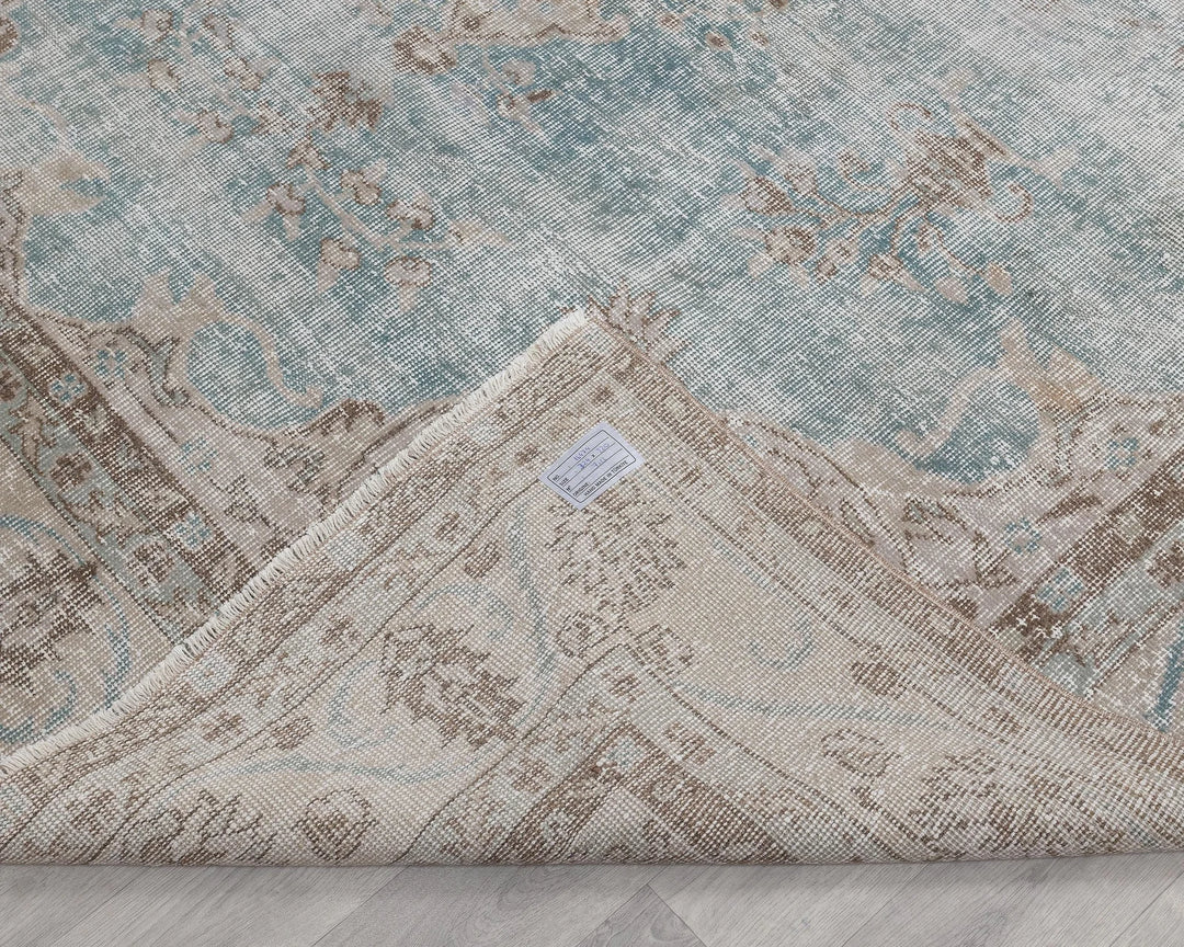 Blue Turkish Oushak Rug 7' 3" x 10' 8" Hand-Knotted | No. VR97695