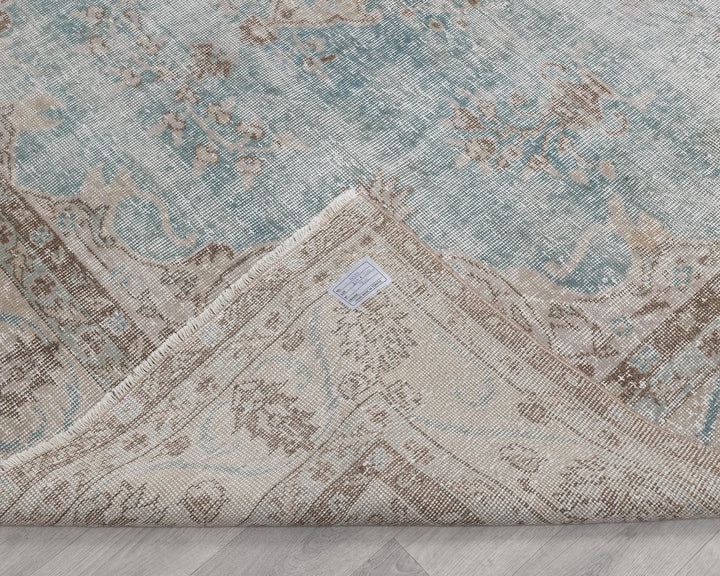 Blue Turkish Oushak Rug 7' 3" x 10' 8" Hand-Knotted | No. VR97695