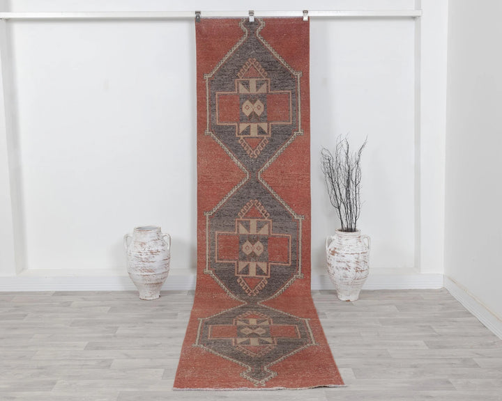 Multicolor Turkish Oushak Rug 2'9" x 11'6" Hand-Knotted | No. VR97700