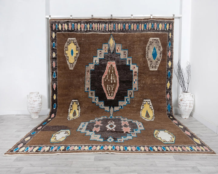 Multicolor Turkish Oushak Rug 9'2" x 12'4" Hand-Knotted | No. VR97714
