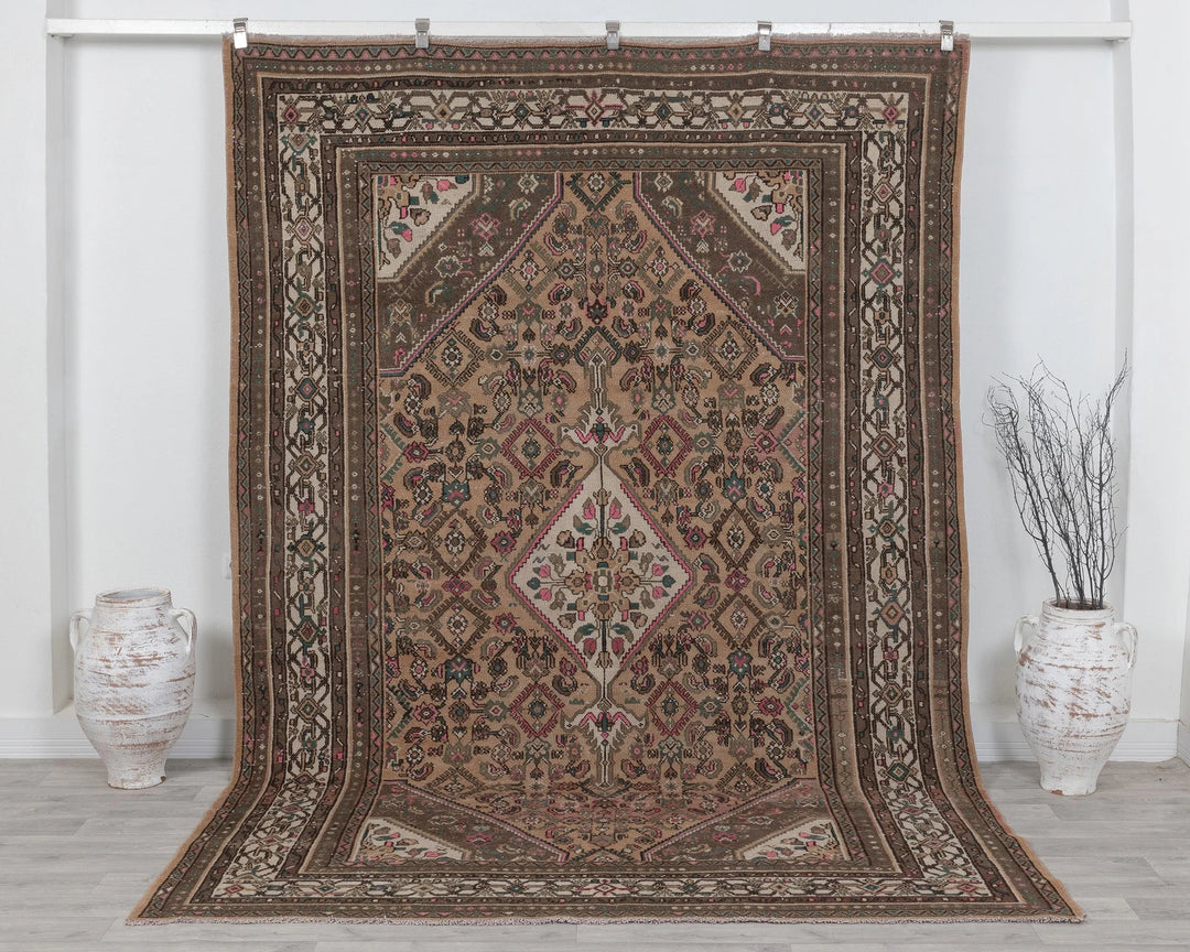 Multicolor Turkish Oushak Rug 6'11" x 9'8" Hand-Knotted | No. VR97727