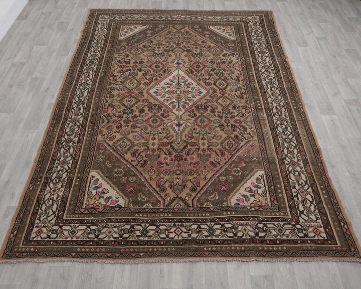 Multicolor Turkish Oushak Rug 6'11" x 9'8" Hand-Knotted | No. VR97727