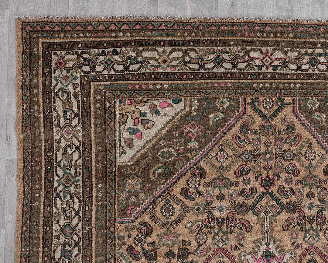 Multicolor Turkish Oushak Rug 6'11" x 9'8" Hand-Knotted | No. VR97727