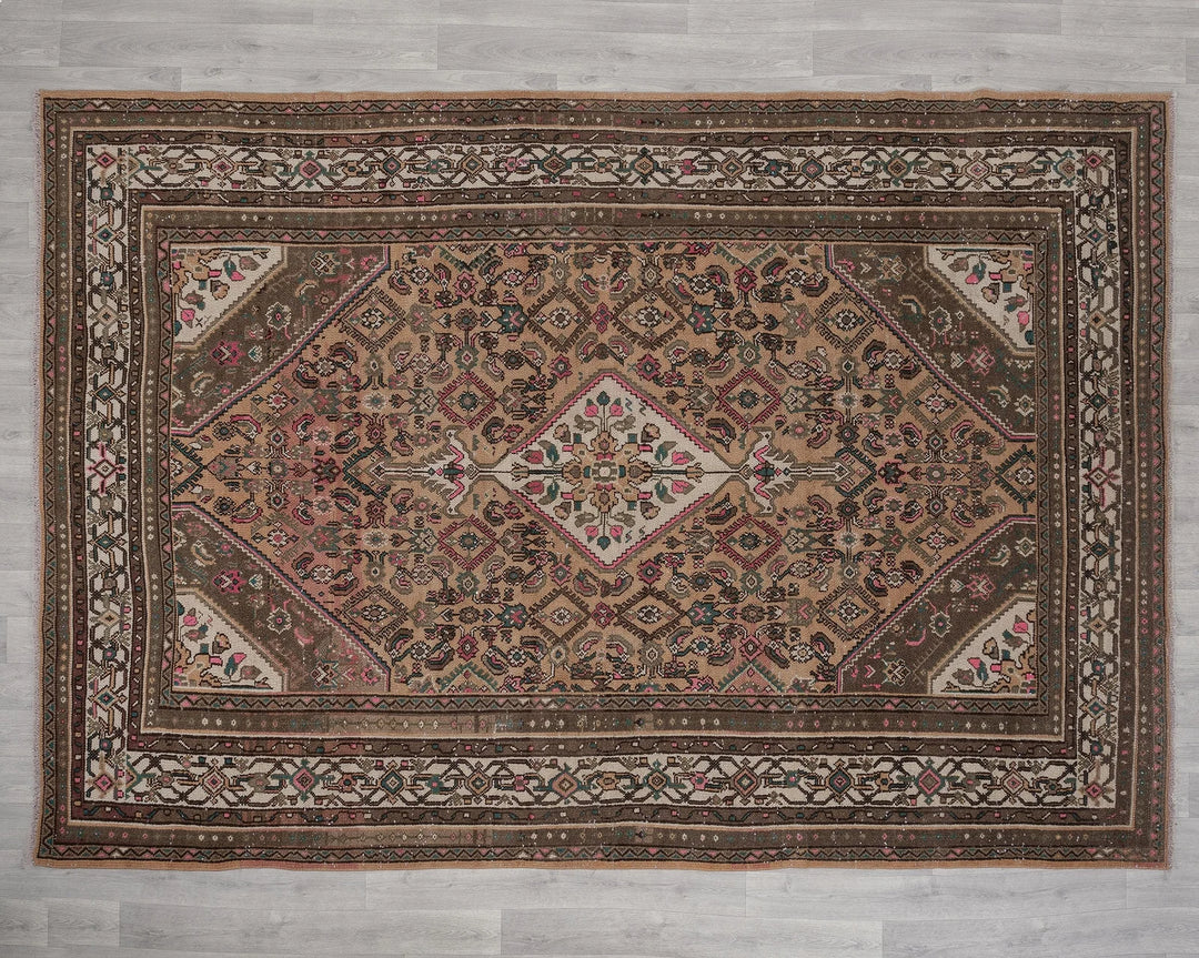 Multicolor Turkish Oushak Rug 6'11" x 9'8" Hand-Knotted | No. VR97727