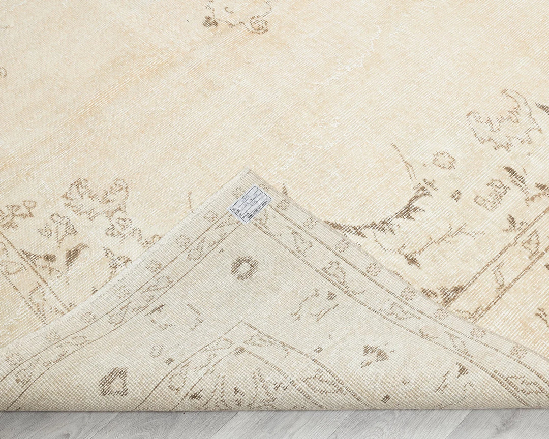 Beige Turkish Oushak Rug 6'10" x 10'2" Hand-Knotted | No. VR97753