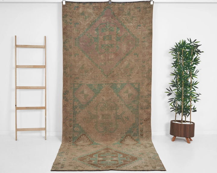 Multicolor Turkish Oushak Rug 4' 2" x 9' 8" Hand-Knotted | No. VR97914