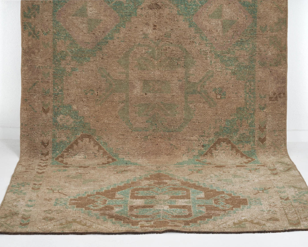 Multicolor Turkish Oushak Rug 4' 2" x 9' 8" Hand-Knotted | No. VR97914