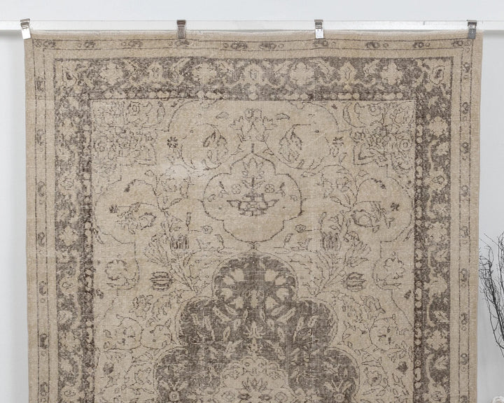 Beige Turkish Oushak Rug 6'7" x 10'4" Hand-Knotted view