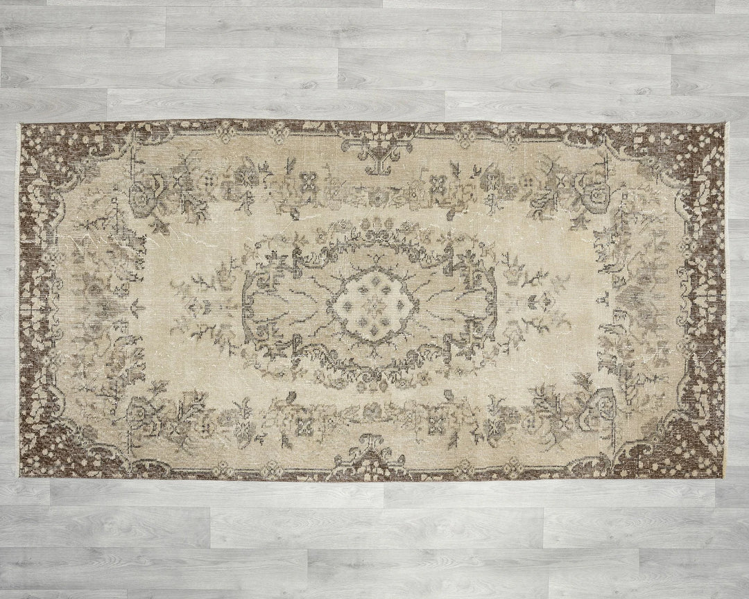 Multicolor Turkish Oushak Rug 3'6" x 6'11" Hand-Knotted | No. VR98084