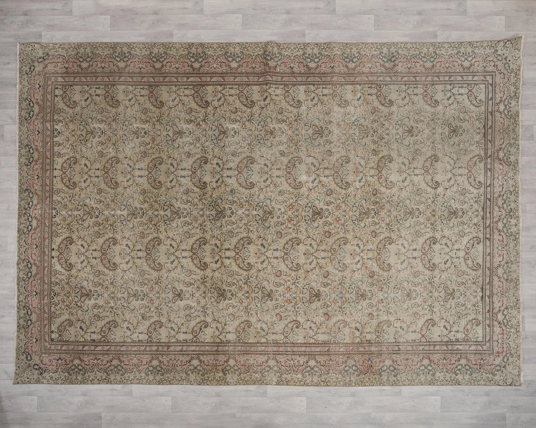 Multicolor Turkish Oushak Rug 8'10" x 12'4" Hand-Knotted | No. VR98142