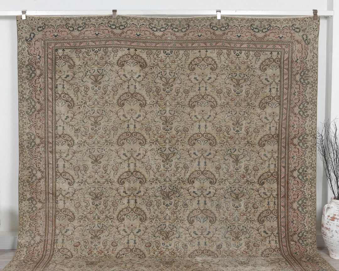 Multicolor Turkish Oushak Rug 8'10" x 12'4" Hand-Knotted | No. VR98142