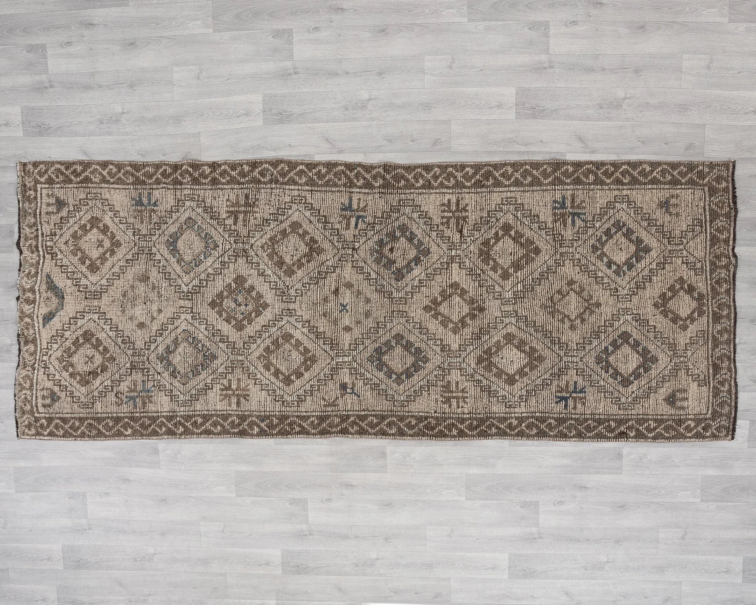 Multicolor Turkish Oushak Rug 3'11" x 9'5" Hand-Knotted | No. VR98194