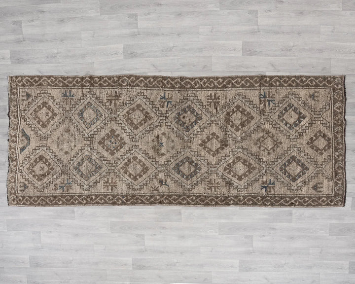 Multicolor Turkish Oushak Rug 3'11" x 9'5" Hand-Knotted | No. VR98194