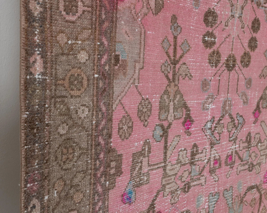 Pink Turkish Oushak Rug 3' 8" x 13' Hand-Knotted | No. VR98259