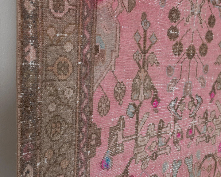 Pink Turkish Oushak Rug 3' 8" x 13' Hand-Knotted | No. VR98259